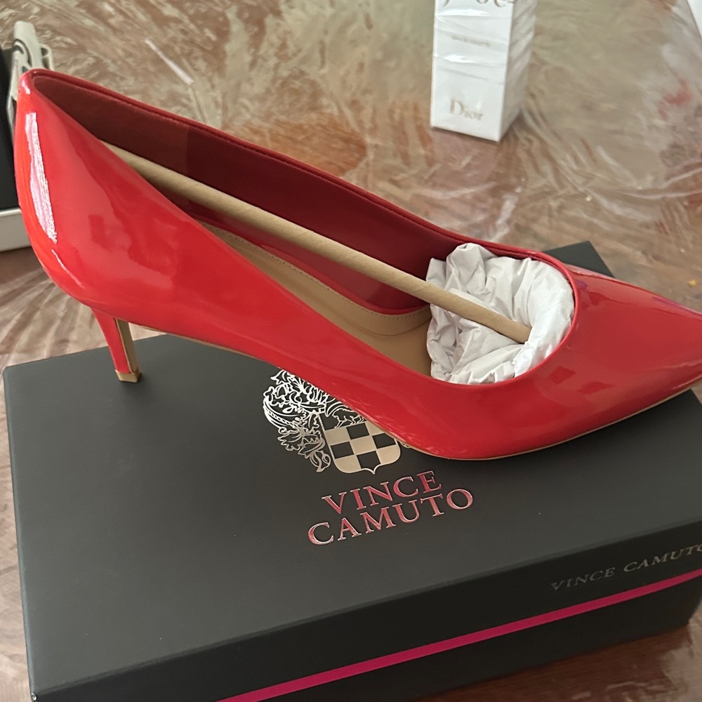 Vince Camuto Vibrant Red Patent Heels